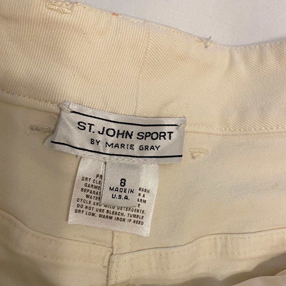 St. John Sport Women's Cream Straight Leg Jeans hint of stretch